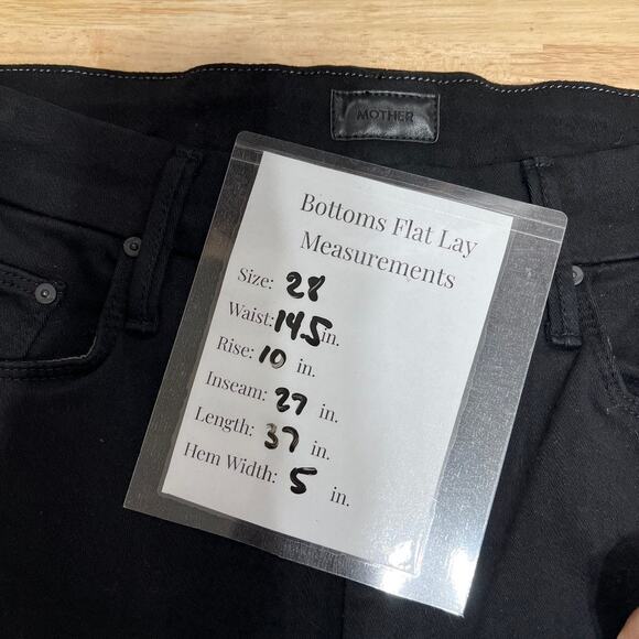 Mother The Looker Frayed Ankle Jeans in Black Skinny Jeans Women's 28 - Picture 10 of 10